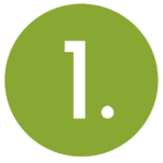 Grüner Kreis mit der Nummer 1