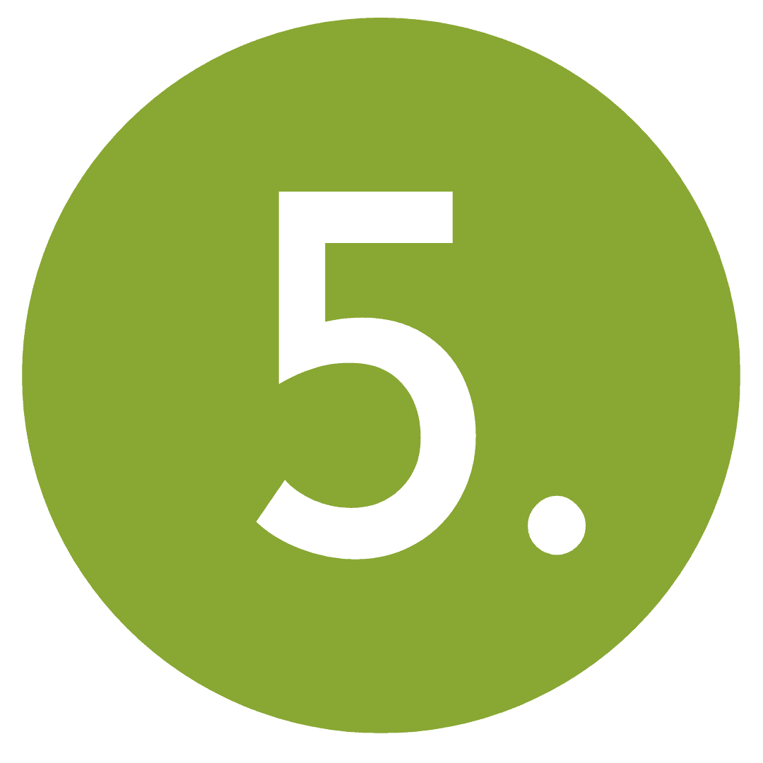 Grüner Kreis mit der Nummer 5