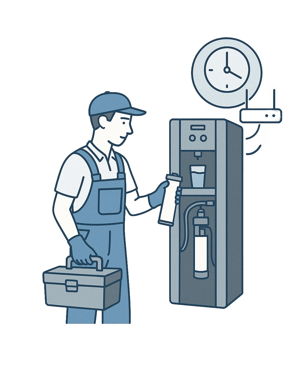 illustration_servicetechniker_reparatur_wasserspender